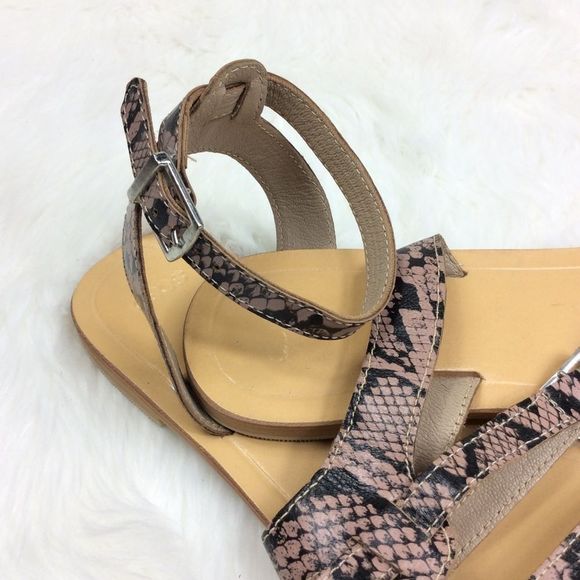 ASOS Fancy Me Ankle Strap Snakeskin Sandal Size 4 - Picture 4 of 5